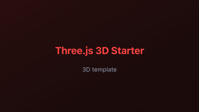 Three.js 3D Starter